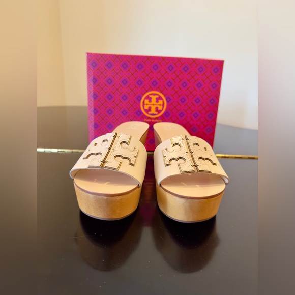 NWT authentic luxury summer spring beach Tory Burch Ines 80MM wedge slide/sandal - Picture 14 of 17